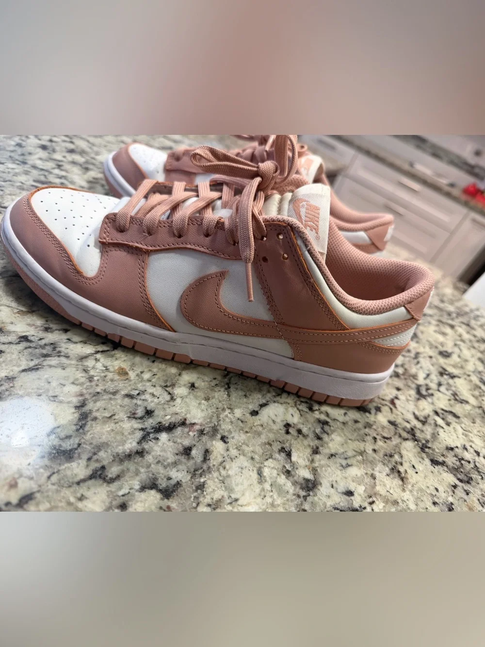 Nike Women's Low-Top Sneakers in Blush Pink and White